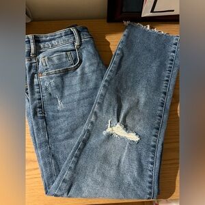 Pilcro High Rise Cigarette Distressed Blue Jeans - Size 30